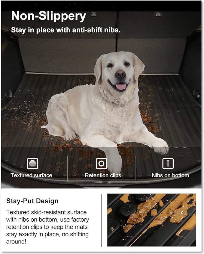 KIWI MASTER Cargo Mat for 2013-2018 Toyota RAV4 (Non-Hybrid), OEM Replacement PT908-42135, Custom Fit All Weather Rear Cargo Liner, Heavy Duty TPE Tray Trunk Mat, Black