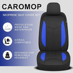 CAROMOP Neoprene Car Seat Cover 2 Front Seats, Waterproof Seat Covers for Cars, Universal Fit for Most Car Interior Covers-Se