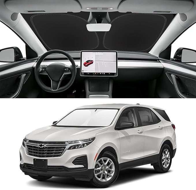 Custom Fit Windshield Sun Shade for Chevy Equinox 2018-2025 (Not for Equinox EV), Blocks UV & Heat, Front Window Sunshade Accessories, Easy Fold & Store Keep Your Car Cooler