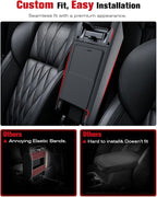 For 2025~2026 Mitsubishi Outlander (Not Fit Outlander Hybrid&Sport) 2-in-1 Silicone Center Console Armrest Cover&Armrest Hidden Privacy Tray - [OEM Design&Friendly Liquid Silicone Rubber] - Thin Black