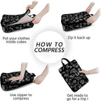 6 Pcs Compression Packing Cubes Waterproof Suitcase Travel Bag Luggage Backpack Organizer Travel Cubes for Packing-Black Mush