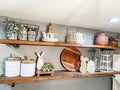 Industrial Pipe Wall Wood Shelves,Real Wooden Shelves 60" in Special Brown Color with 11.8" Extra Width, Modern Floating Shev