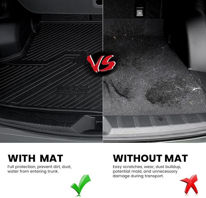 LASFIT Cargo Mat & Backrest Mat for Subaru Forester 2025-2026 (Not Fit Hybrid & Wilderness), All Weather TPE Custom Fit Easy Clean Trunk Mat for Forester 2025 2026 Car Cagro Liners,Black