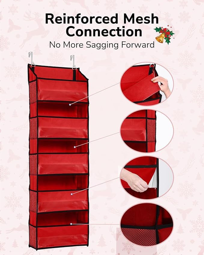 ULG 1 Pack Over The Door Organizer – 5 Shelf Door Organizer Hanging & 10 Side Pockets, Reinforced 44LB Capacity Hanging Organ
