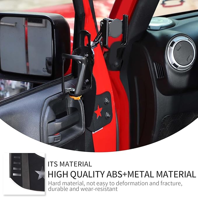 Linskip Door Cup Holder Expander Compatible with Jeep Wrangler JK JKU 2011-2017, 2 in 1 Multi-Function Cell Phone Mount for Jeep Wrangler JK Accessories(Black)