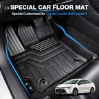 KUST Floor Mats for 2020-2025 2026 Toyota Corolla (Not for Corolla Cross) All Weather TPE Rubber Liner Custom Fit 2 Row Seat Carpet 3D Front Rear Black 3PCS