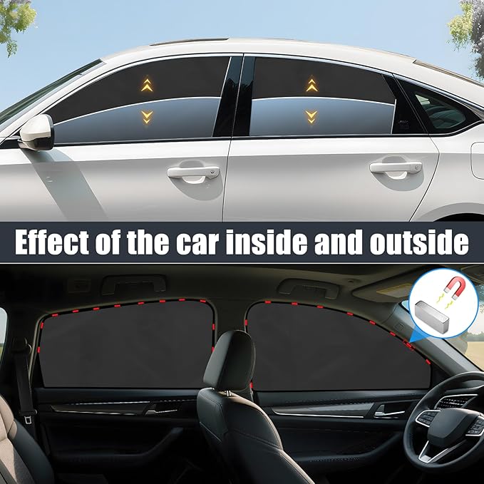 ZATOOTO Car Window Shades for Honda Accord 2018-2023, 4 Pcs Magnetic Car Window Covers - 100% Block Light Privacy Curtains, Side Window Sun Shade for Baby Breastfeeding, Sleeping, Camping