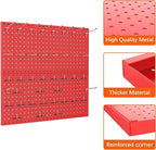 TORACK Metal Pegboard Wall Organizer 24" x 24" or 12" x 48", 70 PCS Tool Storage Pegboard for Garage Tool Organizer Board wit