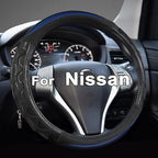 GIANT PANDA Steering Wheel Cover for Nissan Rogue - Car Steering Wheel Cover for Nissan Altima Sentra(Blue-Round-Shaped)