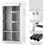 ROJASOP Portable Closet Wardrobe Closet for Hanging Clothes with 6 Storage Shelves, 1 Hanging Rod and 4 Pockets, Clothes Orga