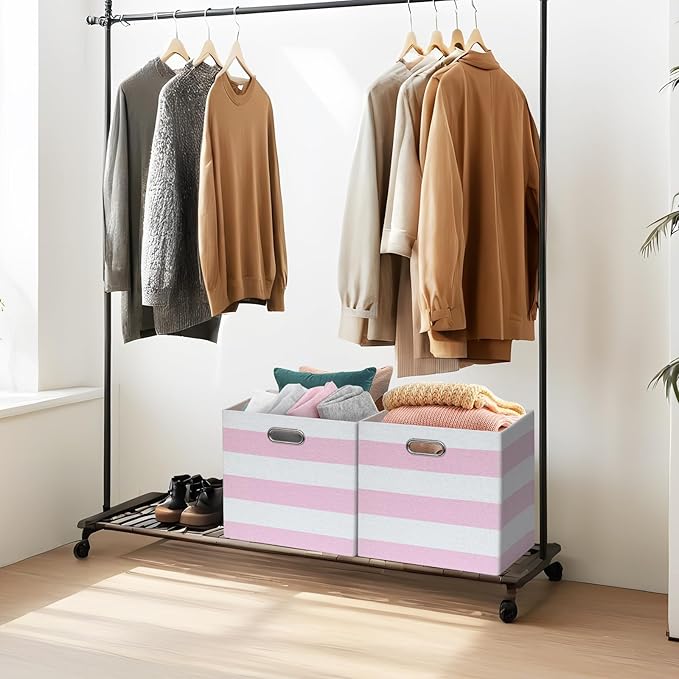 13x13x13 Storage Cube Bins, Foldable Storage Cubes Cubby Baskets Organizer Cloth Bins for Cube Storage Organizing Shelf Close