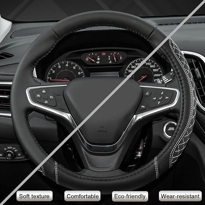 West Llama Customized Auto Car Steering Wheel Cover for Chevy Silverado,Tahoe,Equinox,Traverse,Trailblazer,Colorado(Diamond Q