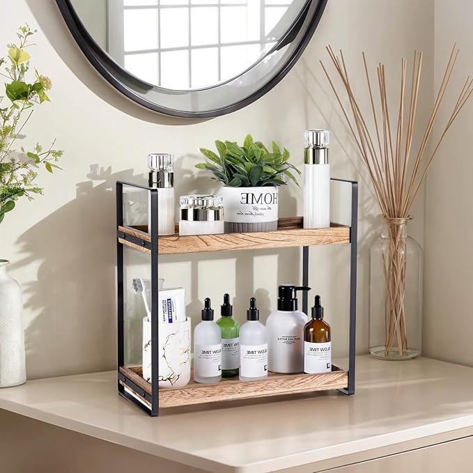 Giftacity Bathroom Counter Organizer and Storage - Kitchen Countertop Organizer for Bathroom Sink and Coffee Bar, 2-Tier Vani