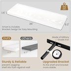 Fun Memories 36 Inch Floating Shelves in White, 9.3 Inch Deep Floating Shelf for Bathroom Living Room Kitchen, Rusitc Wall Mo
