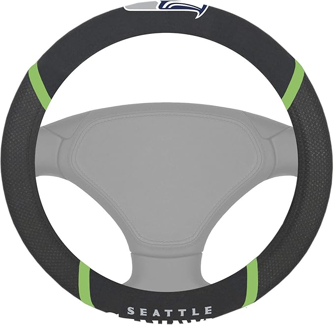 FANMATS NFL Unisex-Adult Embroidered Steering Wheel Cover