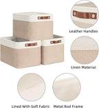 HNZIGE Fabric Storage Baskets for Shelves, Large Collapsible Storage Baskets for Organizing, Decorative Baskets Bins Set with