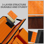 Car Back Seat Organizer, Black Woven Leather Storage Bag, Multifunctional Rear Seat Protector with Tablet Holder, 25.2x17.7 Inches, Abrasion Resistant, Orange