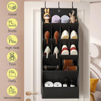 15 Pockets Over the Door Shoe Organizer, Shoe Rack for Closet Door with Large Breathable Pockets, Hanging Shoes Rack for Boot