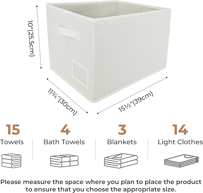 GRANNY SAYS Cloth Storage Bin with Label Holder, Closet Organizers and Storage Shelves, Sweater Storage Boxes for Closet Room
