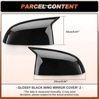 ACLONG Glossy Black Mirror Cover Caps Rearview Side Mirror Covers Fit for BMW X3/G01 X4/G02 X5/G05 X7/G07 2019-2025 X6/G06 2020-2025 Left Driver Side Right Passenger Side-2 PCS