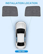 Car Window Shades for Dodge RAM 2500 3500(2010-2025), 2-Pack Rear Window Sun Shades for Baby – Breathable Mesh, UV & Heat Blocker, Privacy Protection for Camping, Travel, Sleep & Nursing
