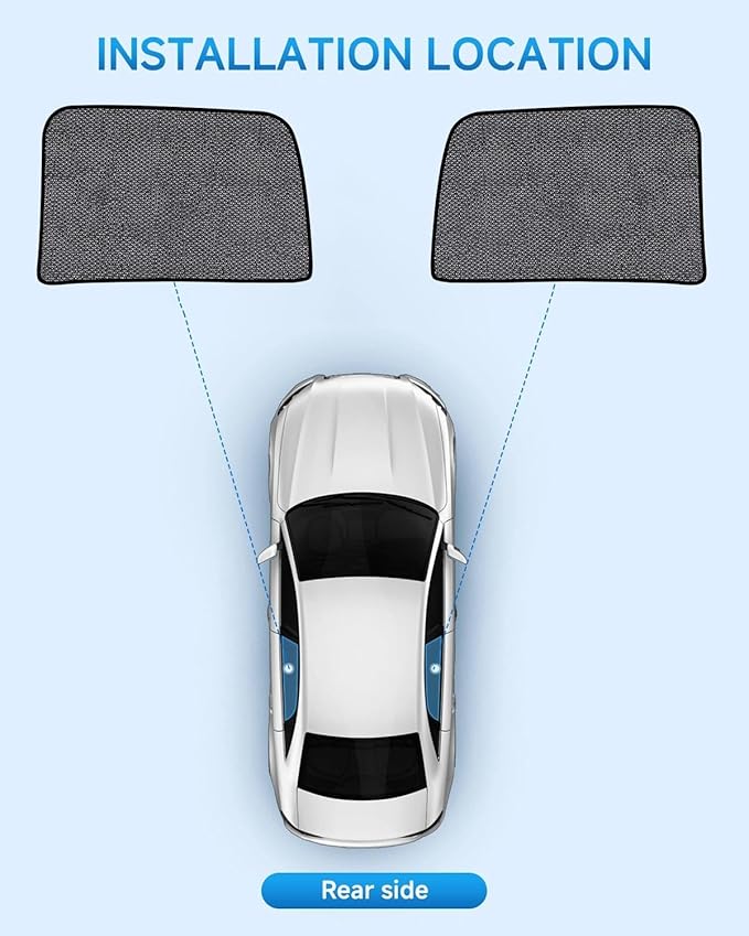 Car Window Shades for Dodge RAM 2500 3500(2010-2025), 2-Pack Rear Window Sun Shades for Baby – Breathable Mesh, UV & Heat Blocker, Privacy Protection for Camping, Travel, Sleep & Nursing