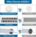AIZESI 6PCS Tension Curtain Rod 16 to 28 Inch White No Drilling Adjustable Spring Curtain Rods for Window, Doorway, Closet, K