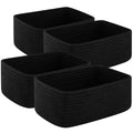 OIASKET 4 Pack Small Storage Shelf Baskets for Organizing, Mini Woven Rope Storage Bins for Towels, Cute Decorative Closet Or