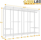 Ulif H50 Extra Large Clothes Rack, Heavy Duty Garment Rack, Freestanding Portable Closet, Clothing Racks for Hanging Clothes,
