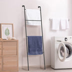 ABQ Blanket Ladder Outdoor Towel Rack for Pool, Decorative Metal Holder for The Living Room Bathroom, Black