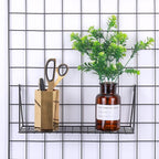 Kaforise Hanging Straight Shelf for Wire Wall Grid Panel, Small Wire Wall Organizer and Display Shelf, Size 11.8" X 4.3",Blac