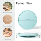 Round Decorative Tray Wood Bathroom Counter Organizer Farmhouse Kitchen Decor Wooden Riser for Soap Dish, Perfume, Candle, Sp