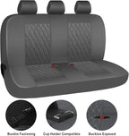 CAROMOP Faux Leather Car Seat Covers Full Set,Luxury and Comfortable Covers for Cars,Split Bench Compatible Car Interior Cove