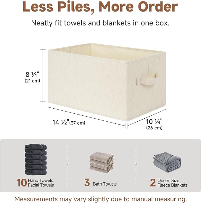StorageWorks Storage Baskets for Shelves, Fabric Storage Bins, Closet Organization and Storage Basket, Organizer Bins for Clo