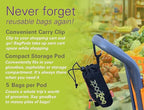 Sturdy Reusable Grocery Bags Foldable and Washable - Made From RipStop Nylon Hold 50lbs - Designed in USA Reusable Shopping Bags Inside a Compact Pod with Carry Clip - 5 Pack in Red