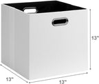 Posprica Fabric Storage Cubes, 13x13 Collapsible Storage Bins with Dual Handles, Foldable Storage Boxes Basket for Closet She