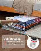 4 Pack Larger Under Bed Storage With Wheels,Rolling Under Bed Drawer,Under Bed Shoes Storage,Open Design, Large capacity,Suit