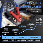 Heavy Duty Jumper Cables, 0 Gauge 30 Feet 1000Amp Automotive Booster Cables for 12V & 24V Cars, SUVs and Trucks, Jumper Cables Kit with Carry Bag (0AWG x 30Ft)