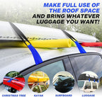 6 Rooftop Cargo Tie Down Hook Straps-Secure Any Car Roof Bag, Roof Rack Cargo Carrier,or Car Top Carrier,Durable and Solid, No Roof Rack Required, Compatible with Most Cars - Registered Patent (Blue)