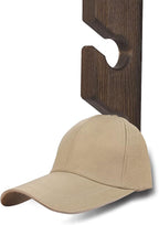 Hat Rack for Wall Baseball Cap Organizer Hanger (2 Pack) Modern Wooden Hat Holder Wall-Mounted Caps Display for Closet Door B