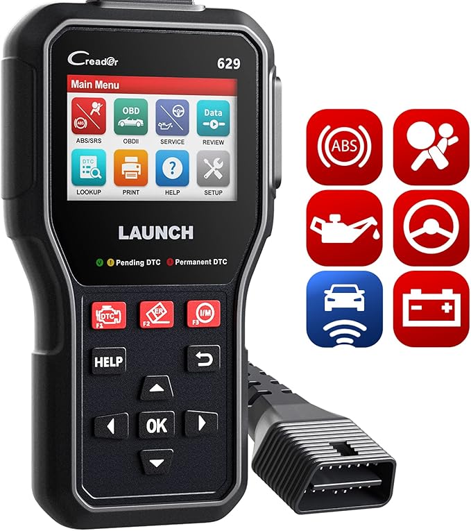 LAUNCH CR629 OBD2 Scanner ABS SRS Scan Tool with Active Test, 3 Service Oil/SAS/BMS Reset Tool, Full OBD2 Functions Car Code