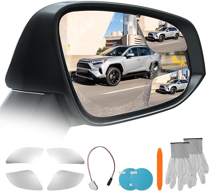 Blind Spot Mirrors for 2013-2025 RAV4, 2014-2024 4runner, 2016-2025 Tacoma, Passenger Side Mirror Replacement with Blind Spot Warning Light, Power Heated Mirrors for Anti-Fog, Durable Backing Plate