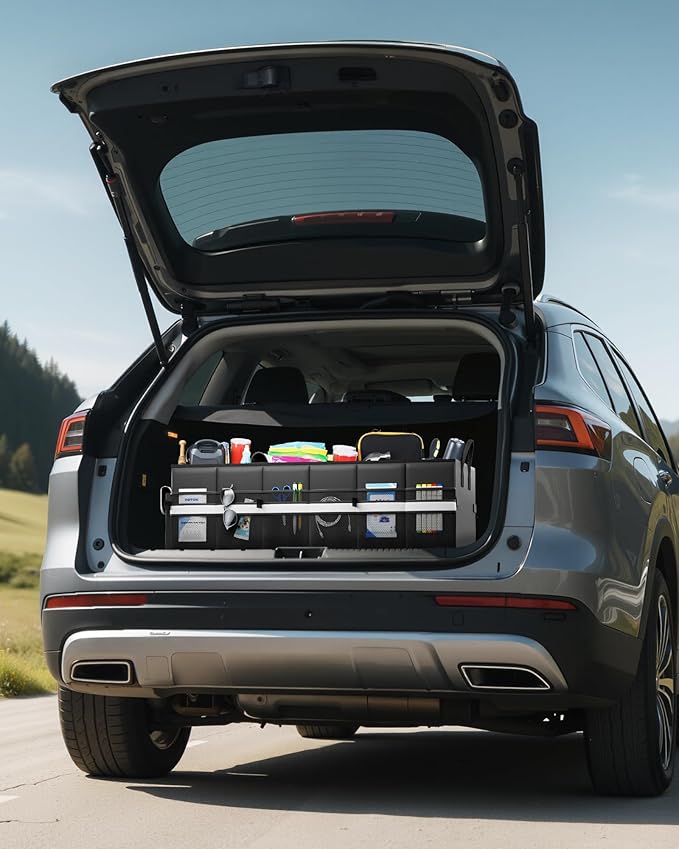 HOTOR Trunk Organizer - Car Organizer with Built-In Leakproof Car Cooler, Collapsible Trunk Organizer with Cooler for Car,