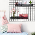 4 Pcs Metal Wire Mesh Basket for Gridwall Black Hanging Wire Mesh Basket with Hook Wall Mounted Organizer for Home Wall Displ