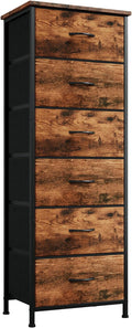 Somdot Tall Dresser for Bedroom with 6 Drawers, Storage Organizer Chest of Drawers with Removable Fabric Bins for Closet Beds