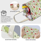 Cute Car Trash Can, Hanging Canvas Car Back Seat Organizer and Storage Bag, Funny Car Trash Bag For Travelling, Outdoor Cute Green Frog Mushroom