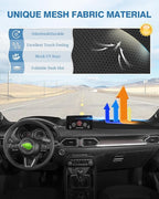 FIILINES Dash Cover for Mazda CX-5 CX5 2017-2025 (Without HUD), Dashboard Mat Cover Sunshade Nonslip Mesh Protector No Glare 