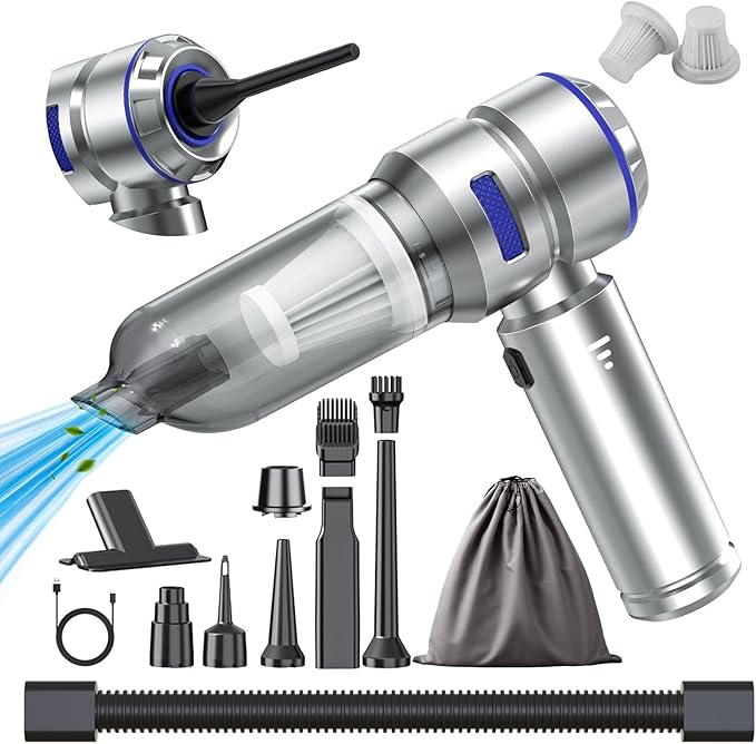 Portable Car Vacuum - 22000PA Cars Vacuum Cleaner High Power 4 in 1 Compressed Air Duster & Air Blower & Pump Hand Held Vacuu