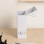 Bigso Lovisa Fiberboard Label Frame 12 File Storage Box - Paperwork Storage Box with Metal Label Holder - Durable Document Or