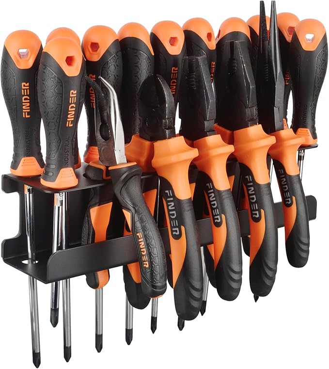 MUTUACTOR Screwdriver Organizer Rack Heavy Duty,Magnetic Mount Screwdriver Holder Plier Organizer,Magnetic Tool Holder Storag